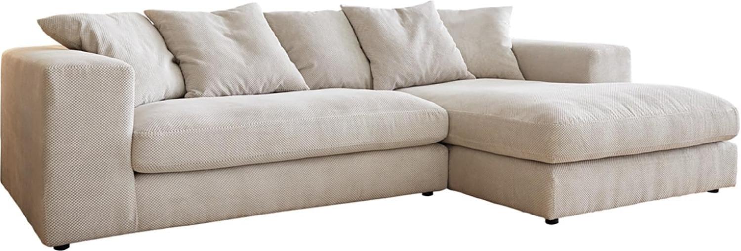 Ecksofa Svada 285x175 cm Mikrofaser Beige Recamiere rechts Bild 1