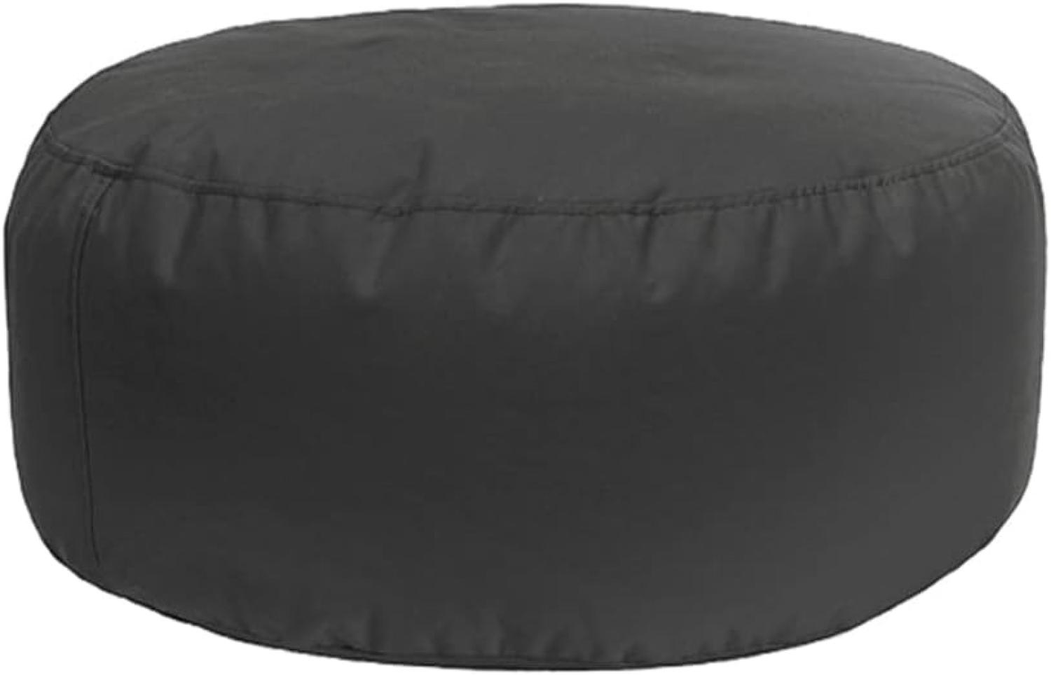 Bruni Pouf Sitzhocker M in Grau – runder Sitzpouf, Indoor und Outdoor als Fußhocker, Yoga-Sitzkissen, Meditationskissen geeignet Bild 1