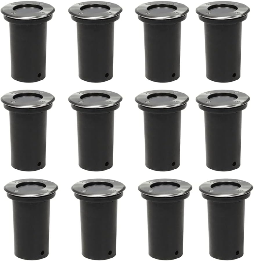 vidaXL Bodeneinbaustrahler Außen 12 Stk. Rund 160436 Bild 1