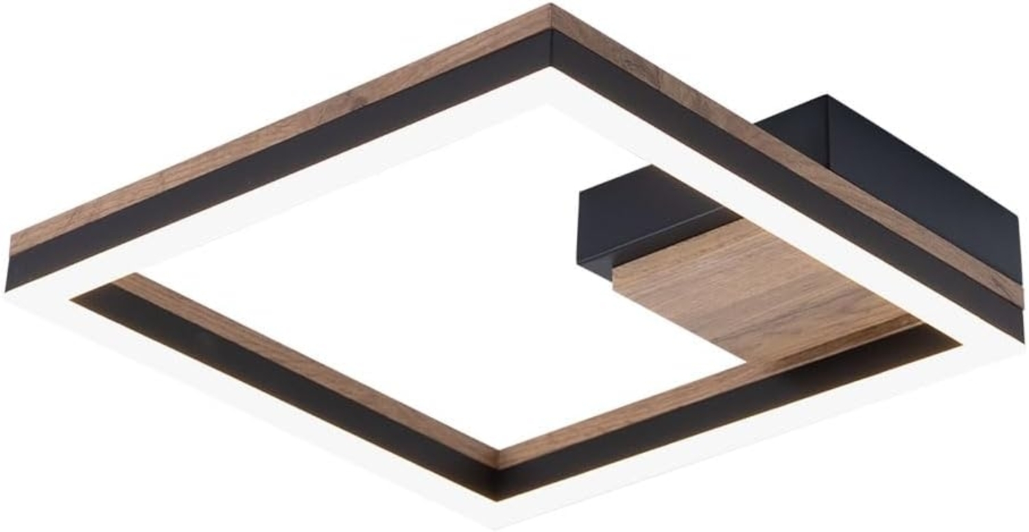 LED Deckenleuchte, MDF holzoptik, schwarz, opal, L 27 cm Bild 1