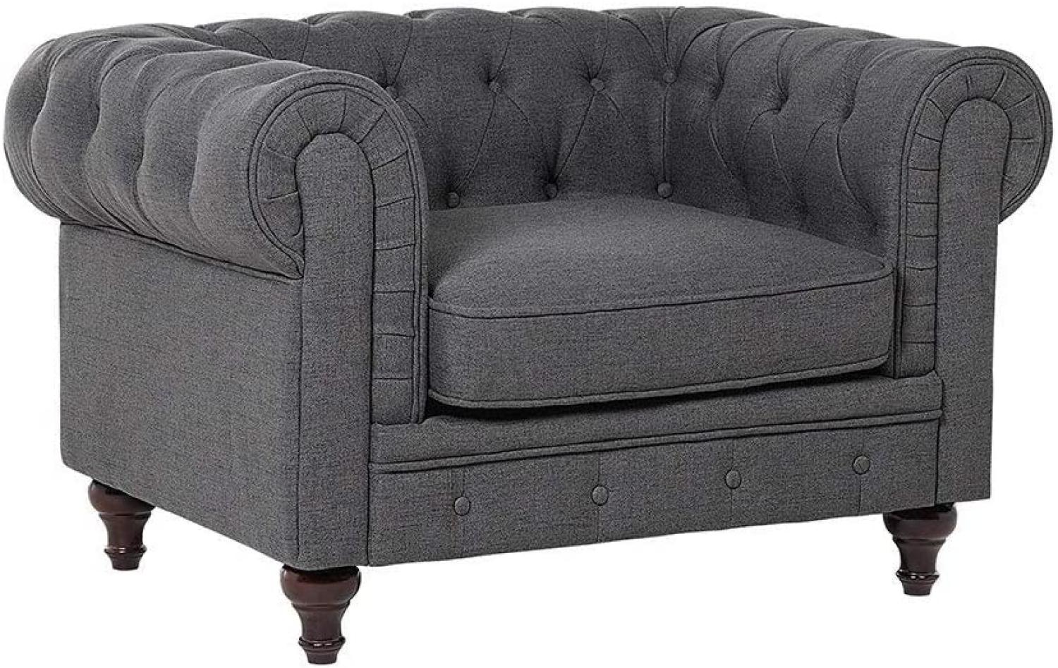 Sessel Polsterbezug grau CHESTERFIELD Bild 1