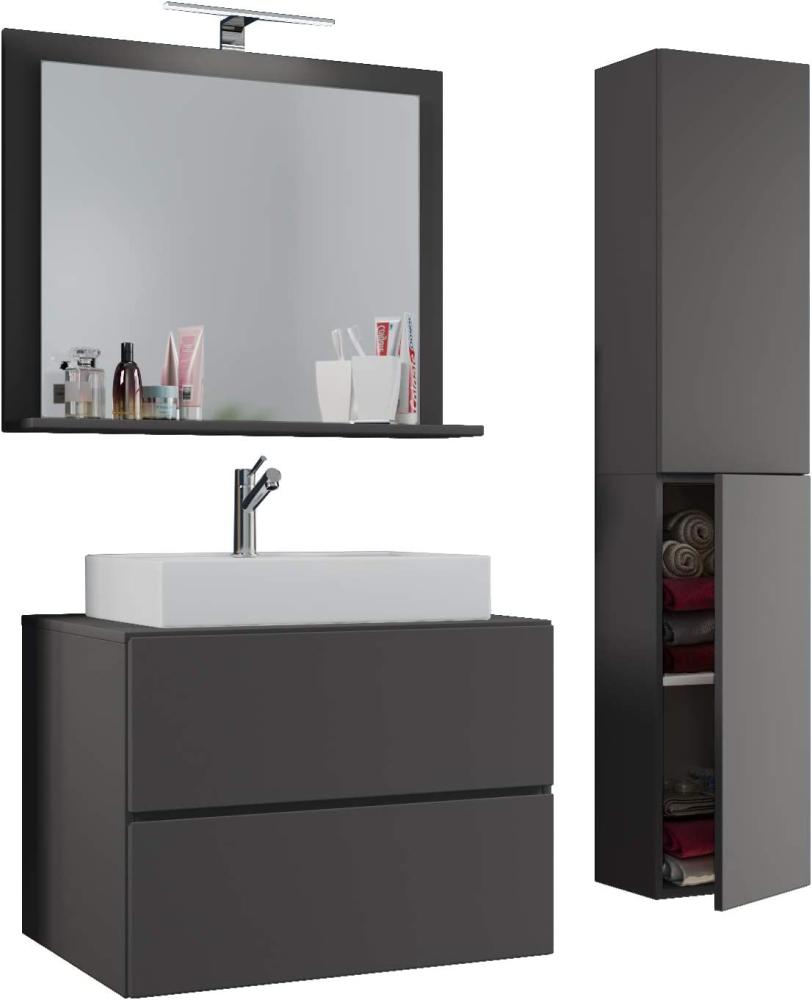 LendasL Bad Möbel Set Waschbecken Unterschrank Wandspiegel Badezimmer Waschtisch Bild 1