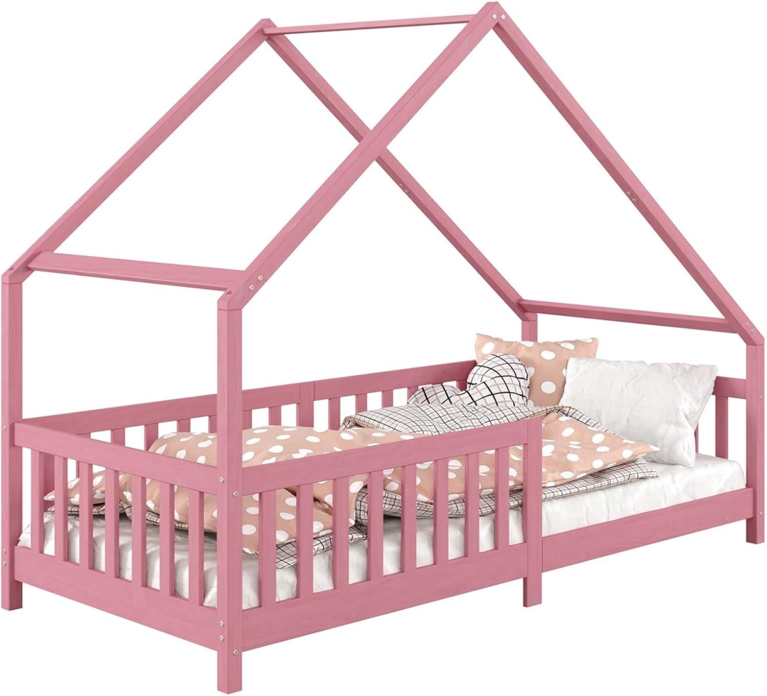 IDIMEX Kinderbett CORA, Hausbett Tipibett Kinderbett Montessori Bett Kiefer 90 x 200 mit Rausf Bild 1