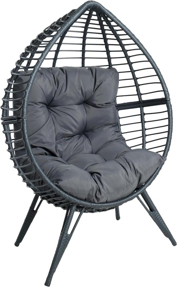 Lounge Sessel Rattansessel Polyrattan Korbsessel Rattan Relaxsessel mit Kissen Bild 1