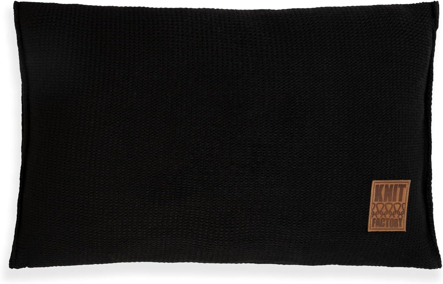 Knit Factory Uni Kissen 60x40 cm Glatt Schwarz Bild 1