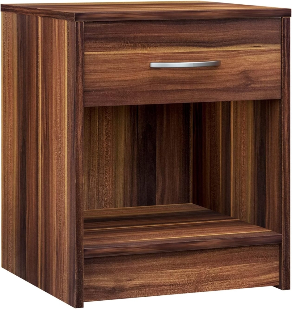 Deuba Nachttisch 50 x 40 x 35 cm Schublade mit Griff Ablage Offen Holz Groß Boxspringbett Schlafzimmer Nachtschrank Nachtkonsole Nachtkommode Braun Bild 1