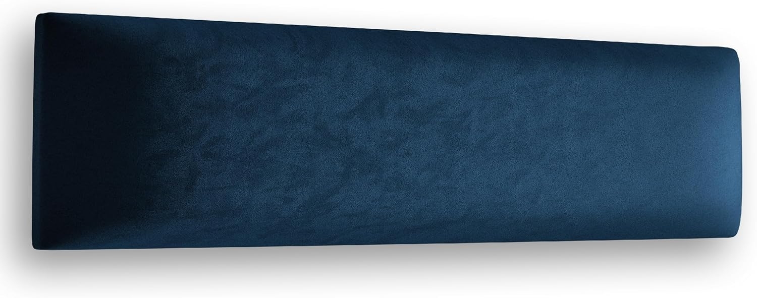 Muralo Samt Wandkissen Stoff Polsterpaneel Schlafzimmer Wohnzimmer Bett Wandpolster Bettkopfteil Lendekissen Modern Luxus Gepolstert Polster Paneel (Dunkelblau, 50x15 cm) Bild 1