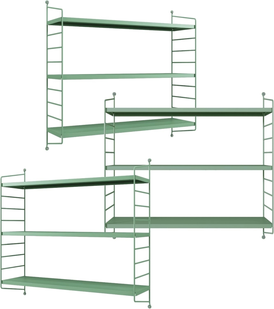 Modulares Wandregal Strängnäs 3er Set Pastellgrün [en. casa] Bild 1