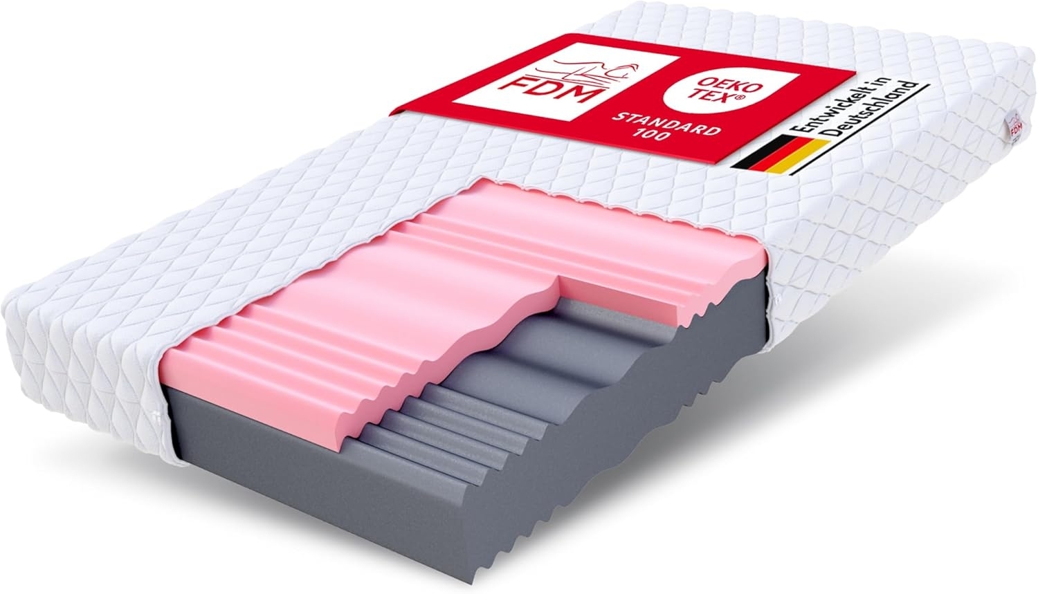 FDM Select MAX Plus Matratze 140x200 cm Kaltschaum Höhe 29 cm Härtegrad H3 und H4 Visco-Schaum Öko-Tex Allergikergeeignet Jersey Bezug Waschbar Bild 1