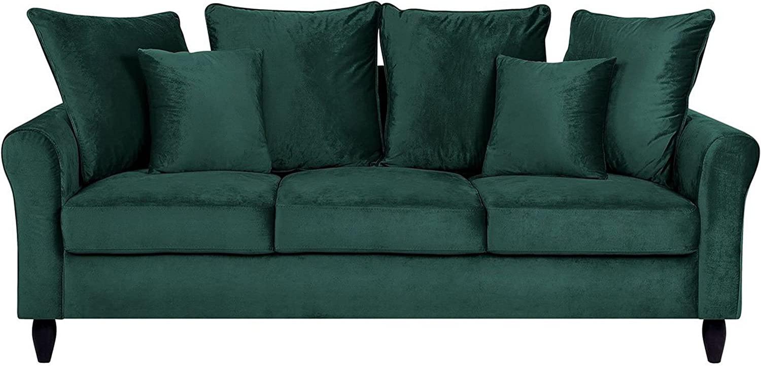 3-Sitzer Sofa Samtstoff dunkelgrün BORNHOLM Bild 1