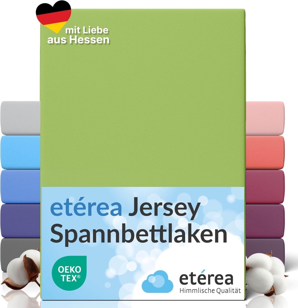 etérea Comfort Jersey Spannbettlaken Jade 180x200 cm - 200x200 cm Bild 1