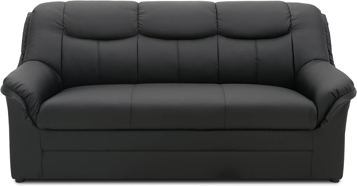 DOMO Collection Sofa Berlin | klassische Polstergarnitur mit hochwertigem Federkern, 3 Sitzer, schwarz Bild 1