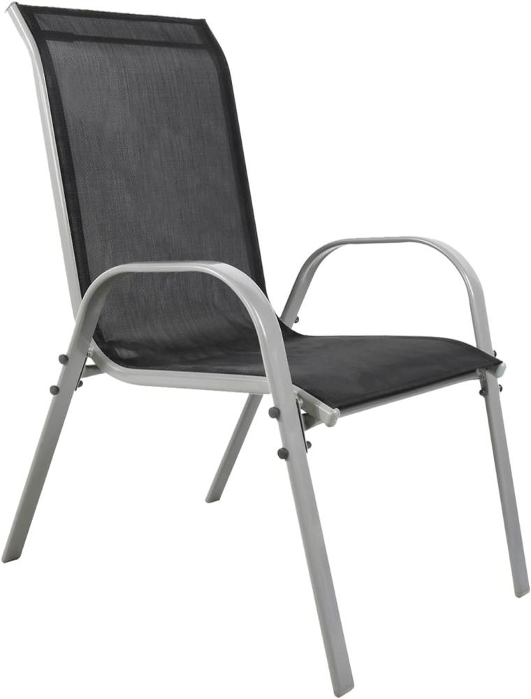 Garten Stapelstuhl Farbe Silber - Schwarz Bild 1