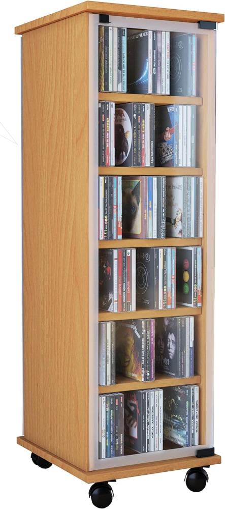 VCM CD-Regal Holz CD DVD Stand Regal Schrank Valenza Glastür, 1-tlg. Bild 1