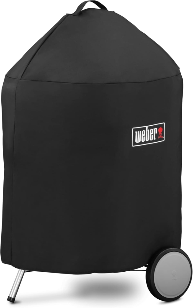 Weber Premium Grillabdeckhaube für Ø 57cm Holzkohlegrills, atmungsaktiv UV- & wasserbeständig, Schutz for Wind & Wetter, mit Klettverschluss zum Befestigen, leicht, Grillcover - Schwarz (7143) Bild 1