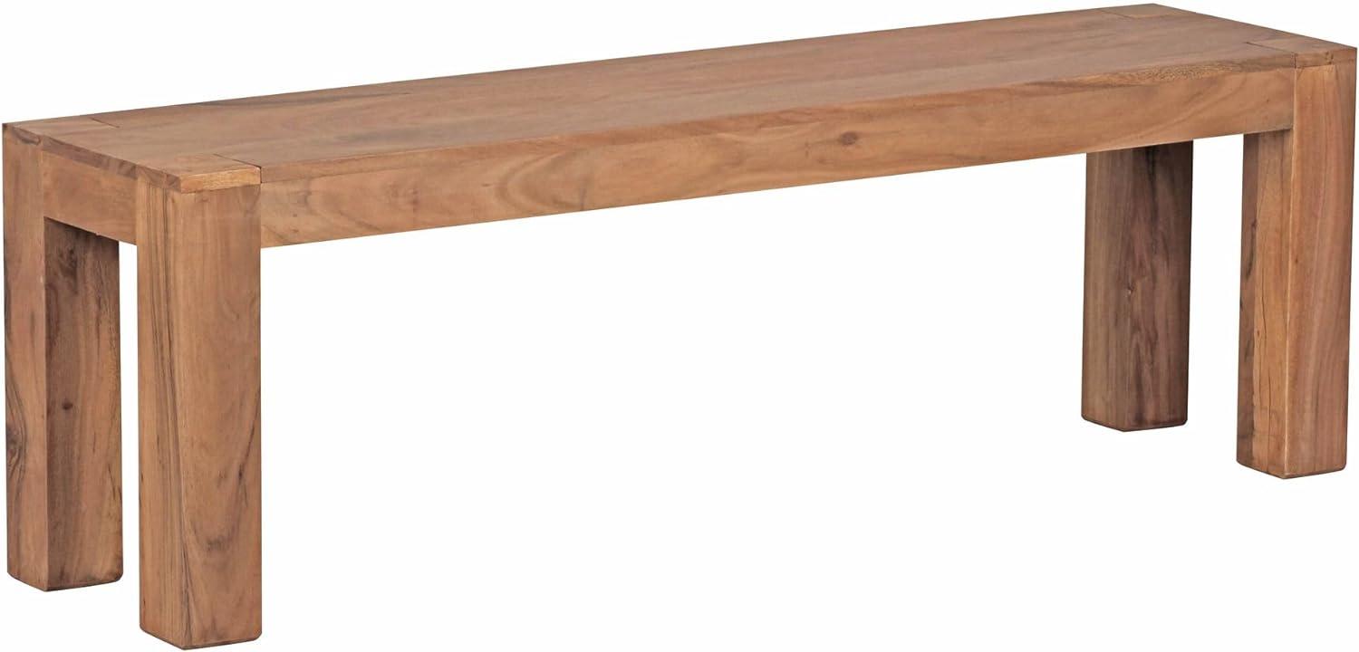 Wohnling Sitzbank, Küchenbank, Massiv-Holz, Akazie, 140 x 45 x 35 cm Bild 1