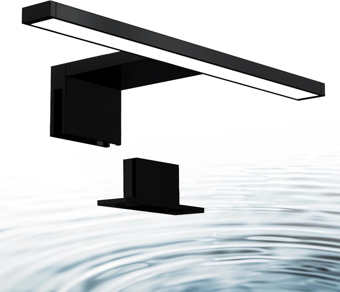 LED Bad Spiegelleuchte Badezimmer Beleuchtung Aufbau IP44 Schminklicht schwarz Bild 1