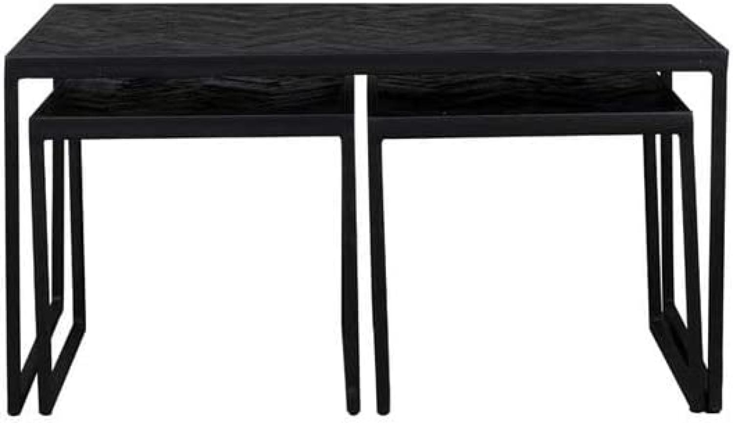 3-tlg. Set Couchtisch Parker - recyceltes Teakholz, schwarz Bild 1