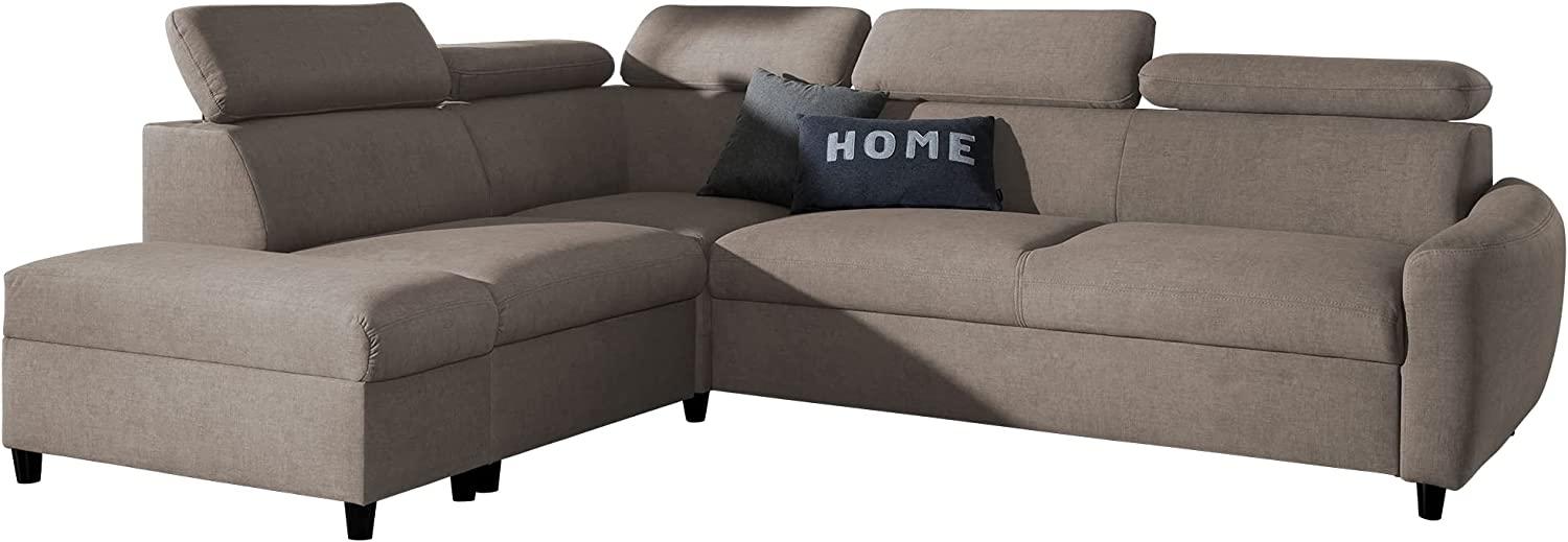 99rooms Latos Ecksofa Velours ESITO Beige Links mit Bild 1