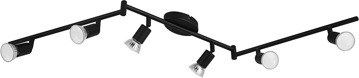 Eglo 32433 Spotleuchte BUZZ-LED GU10 6X2,8W Stahl schwarz L:105cm B:6,5cm schwenkbar Bild 1