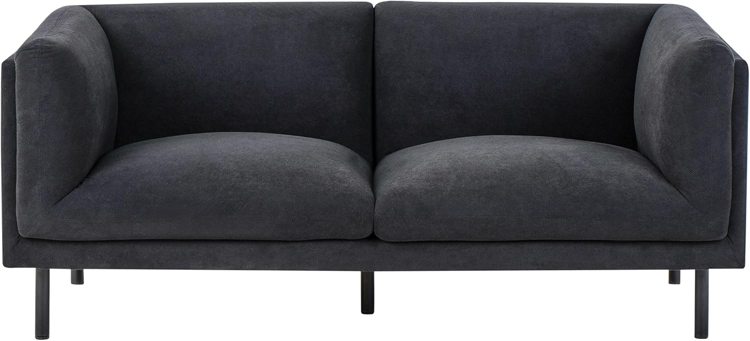 Sofa 2-Sitzer VORGOD Stoff Schwarz Bild 1
