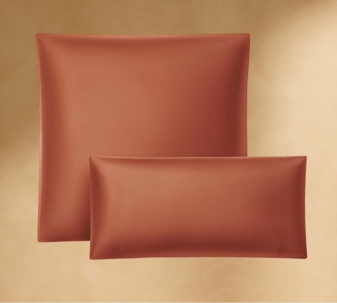 Seralino Kissenbezüge Mako Satin Kissenbezug (100% Bio Baumwolle) weich, hautfreundlich, (2 Stück), Fairtrade/ GOTS zertifizierte uni Kissenhülle mit Reißverschluss Bild 1