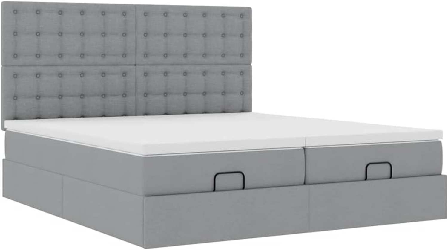 Ottoman-Bett mit Matratzen Hellgrau 160x200 cm Stoff 3314576 Bild 1