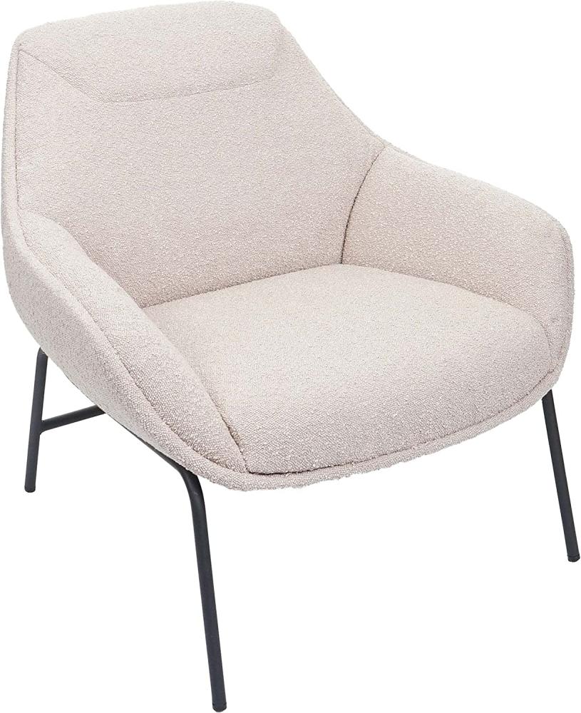 Lounge-Sessel HWC-J77, Cocktailsessel Sessel, Bouclé Stoff Metall ~ creme-beige Bild 1