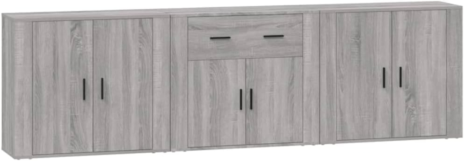 vidaXL Sideboards 3 Stk. Grau Sonoma Holzwerkstoff 3185421 Bild 1