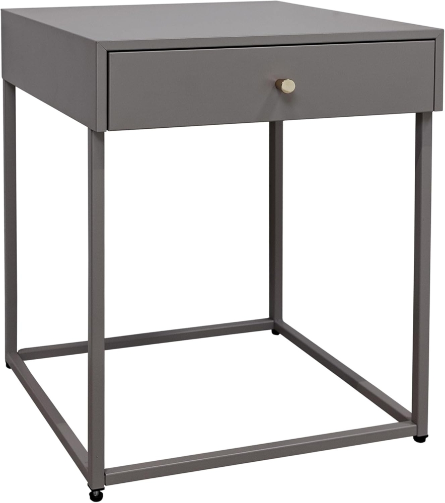 osoltus Cube Beistelltisch m. Schublade Industrie Design warm grey Bild 1