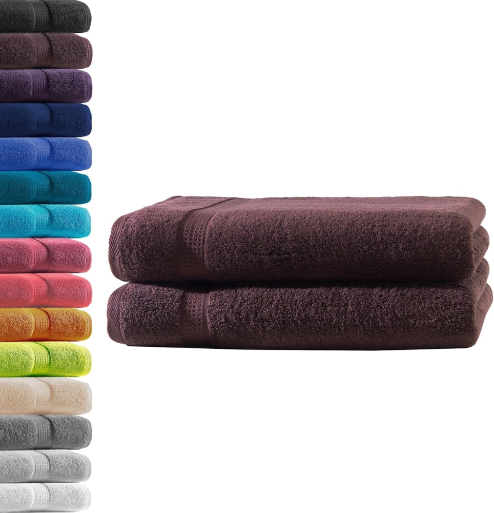 Hometex Premium Textiles Handtuch in Premium Qualität 500 g/m², Feinster Frottier-Stoff 100% Baumwolle, 2x Duschtuch, Kuschelig weich, saugfähig, Extra schwere, flauschige Hotel-Qualität Bild 1