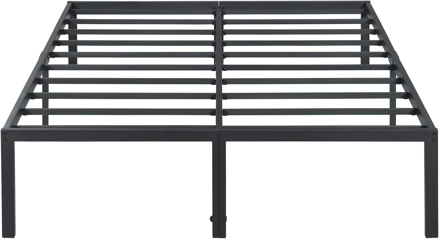 Olee sleep 45cm Stabiler Stahlbett / Stahl-Lattenrost / Anti-Rutsch-Unterstützung / Matratzenunterbau / Metallbett / Bettrahmen / Bett / 160x200 cm / Queen / Schwarz / Metall Bild 1