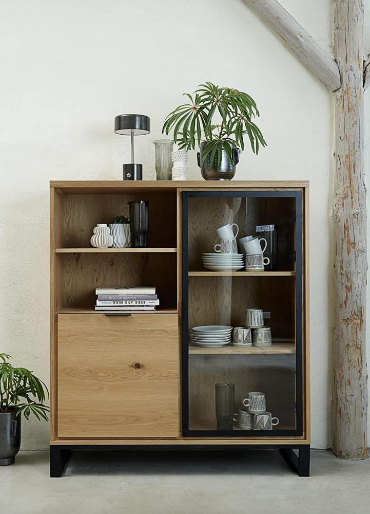 Highboard >LIVORNO< (B/H/T: 123x139x42 cm) in Wildeiche - 123x139x42 (BxHxT) Bild 1