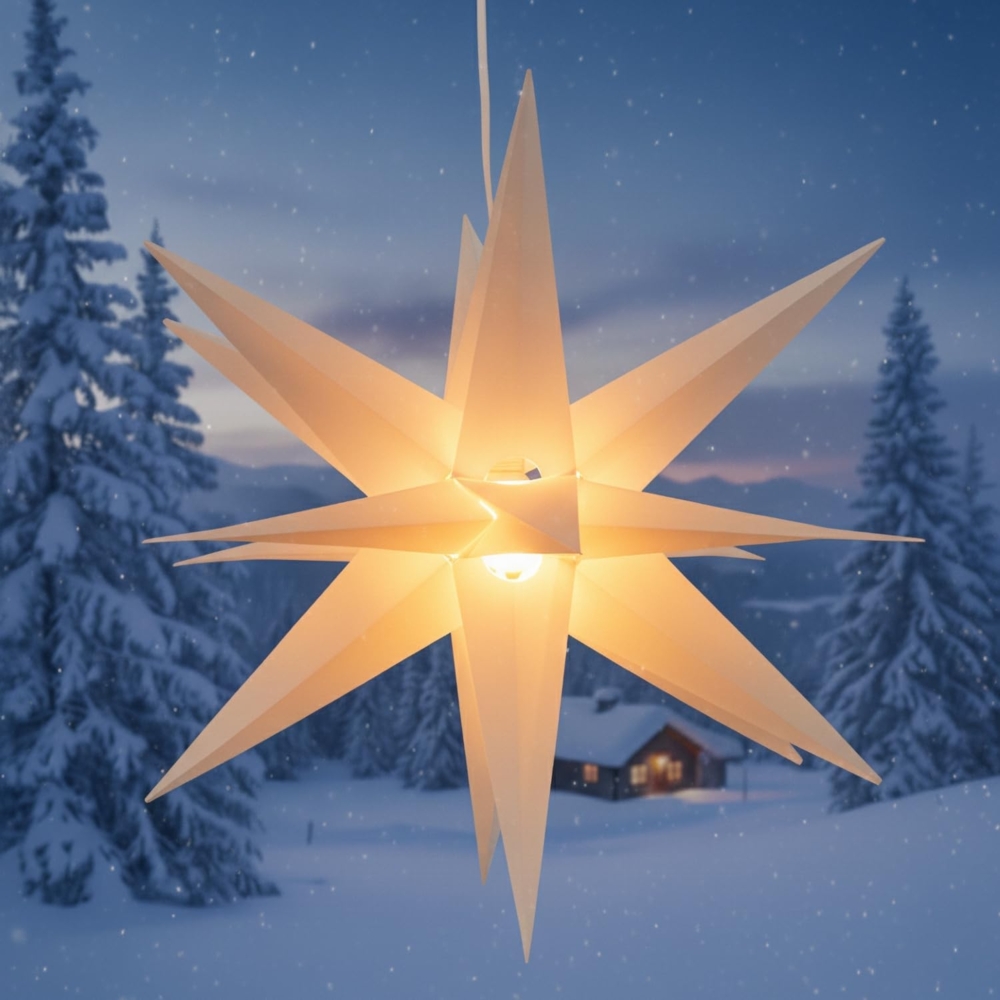 Guru-Shop LED-Stern für außen 3D Außenstern Kaspar, Weihnachtsstern,., Leuchtmittel inklusive Bild 1