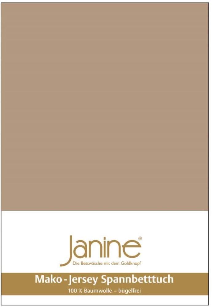 Janine Mako Jersey Spannbetttuch Bettlaken 140-160x200 cm OVP 5007 37 nougat Bild 1