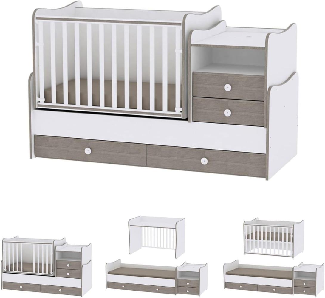 Lorelli 'Combo' 2-in-1 Kombibett umbaubar, mit Schaukelfunktion weiß/beige Bild 1