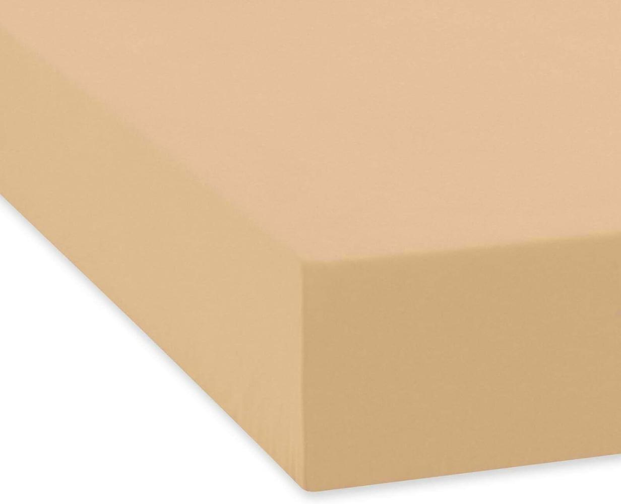 Traumschlaf Feinbiber Boxspring Spannbetttuch|200x200 cm| sand Bild 1
