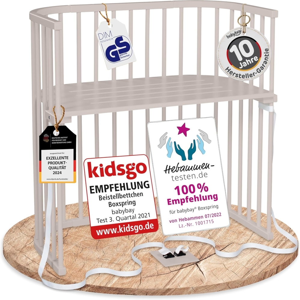 babybay Boxspring Beistellbett, beige lackiert, extra belüftet Bild 1