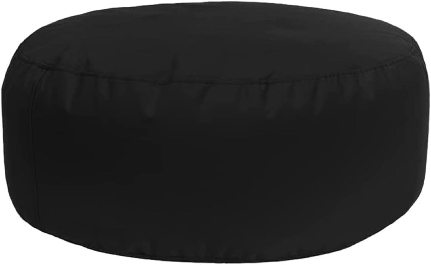 Bruni Pouf Sitzhocker M in Schwarz – runder Sitzpouf, Indoor und Outdoor als Fußhocker, Yoga-Sitzkissen, Meditationskissen geeignet Bild 1