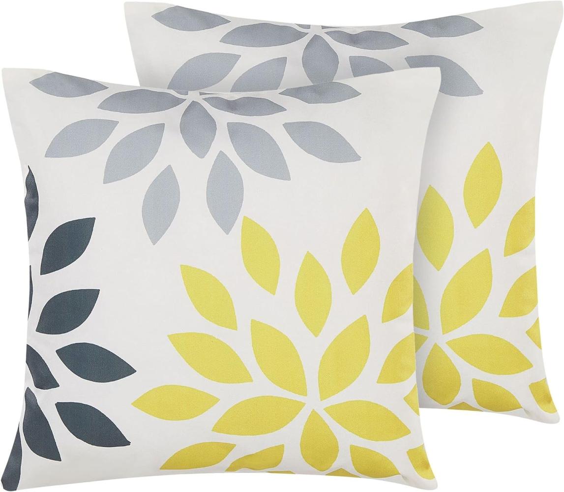Gartenkissen 2er Set Blumenmuster RIALE 45 x 45 cm Bunt Bild 1