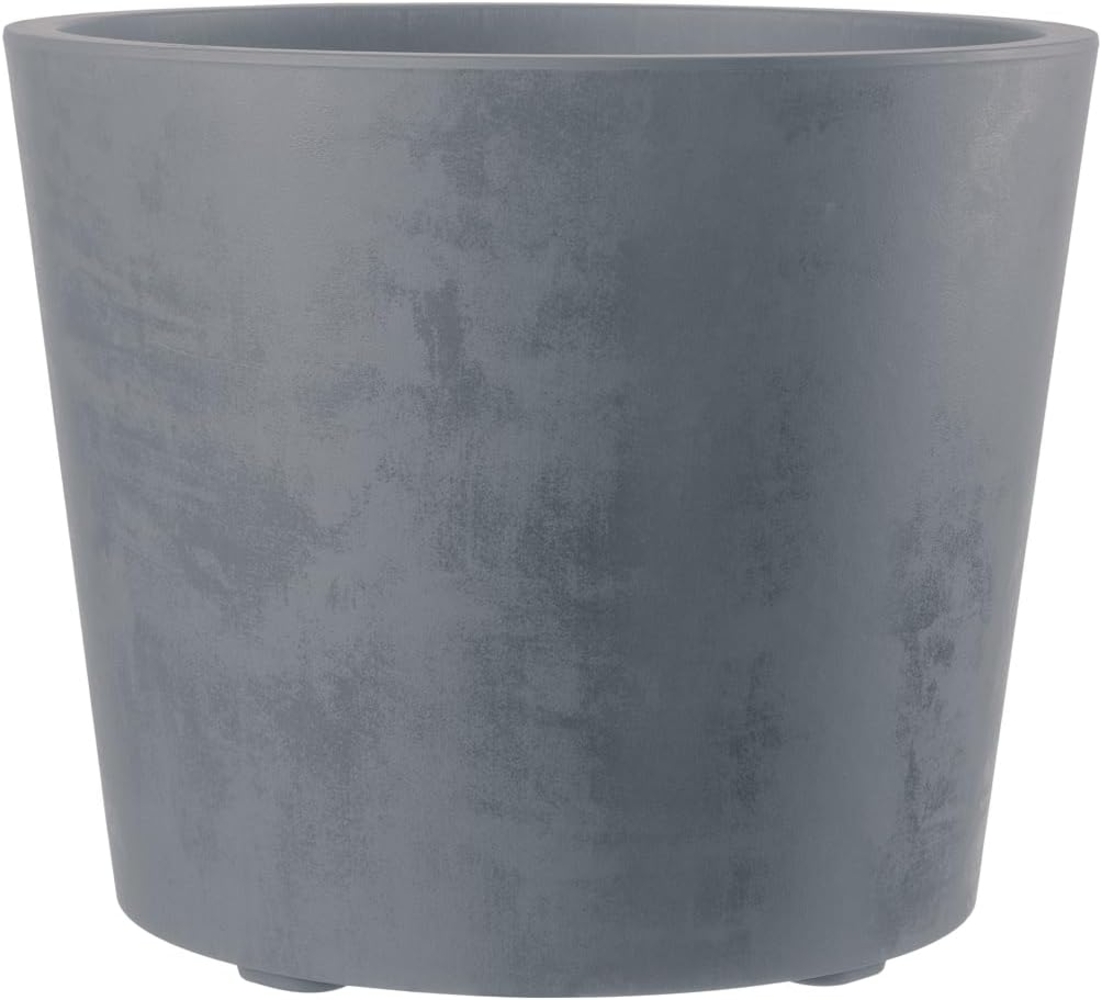 Rollbarer XL Pflanzkübel Millennium 80 Liter in Grau mit Tolle Naturstein Optik, Maße: 59x59x49 cm Bild 1