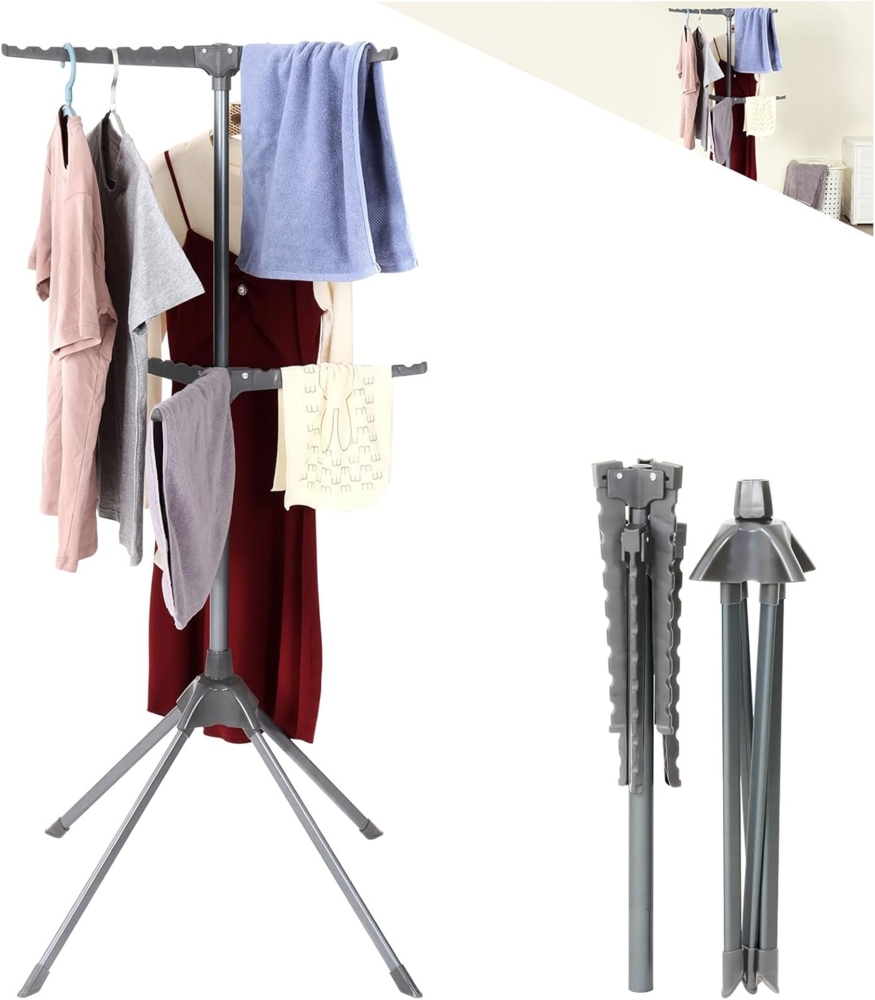 Allyson Flügelwäschetrockner Wäscheständer Turm, Turmwäscheständer, Platzsparend, Wäscheturm, Klappbar, Platzsparend, Mobil, Für Innen und Außen Bild 1