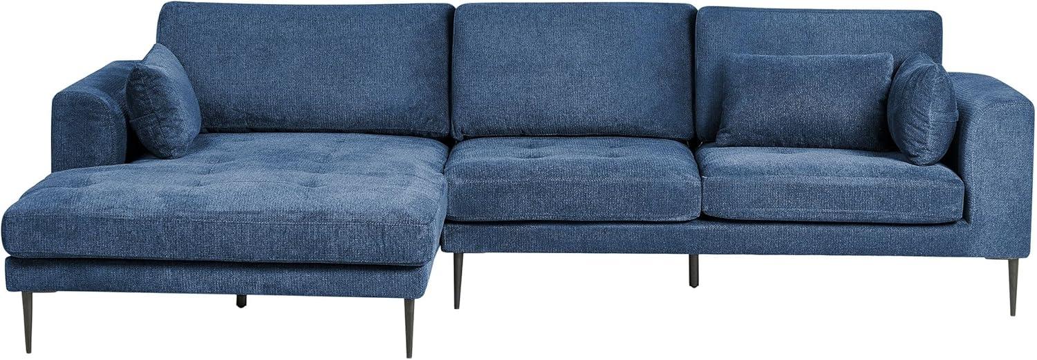 Ecksofa FLAM Blau Stoff Rechtsseitig Bild 1