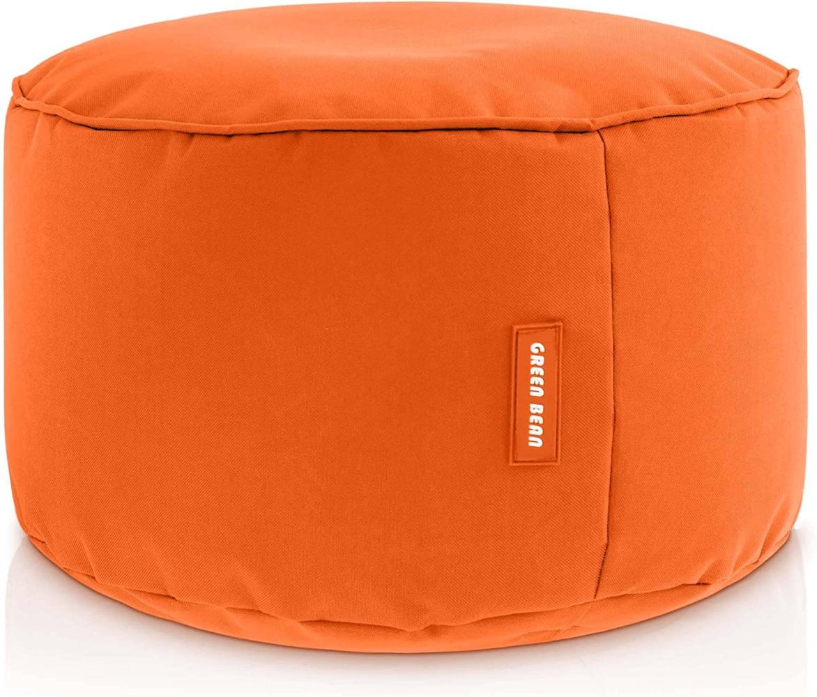 Green Bean© Sitzsack-Hocker "Stay" 25x45 cm mit EPS-Perlen Füllung - Fußhocker Sitz-Pouf für Sitzsäcke - Fußablage Sitzkissen Sitzhocker Orange Bild 1