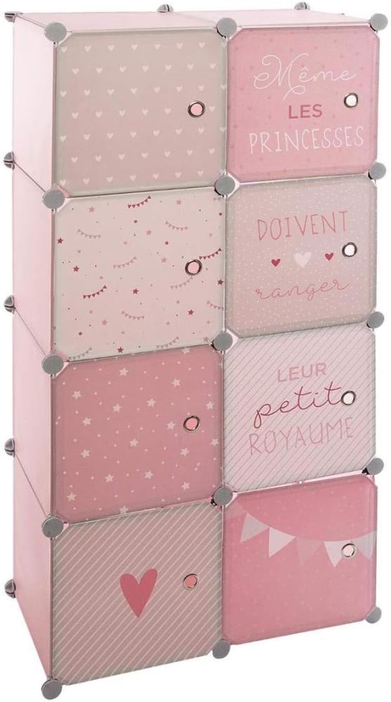 Atmosphera Kinderkleiderschrank, 64 x 31 x 124 cm, Rosa, 5 Fächer und 1 Kleiderstange Bild 1