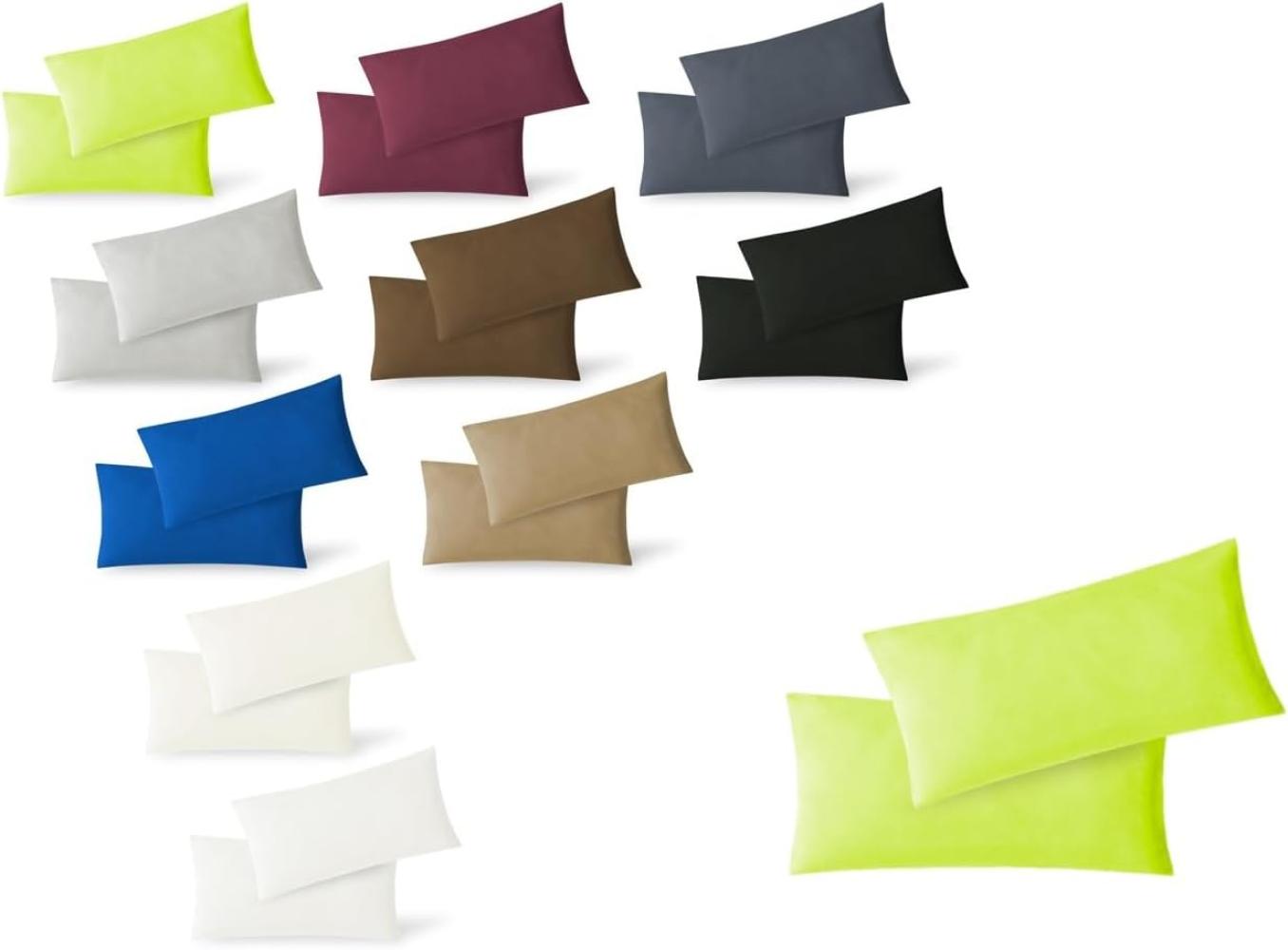 Jersey Kissenbezug, 2er Set, Baumwolle, Apfelgrün, 40x60 cm Bild 1