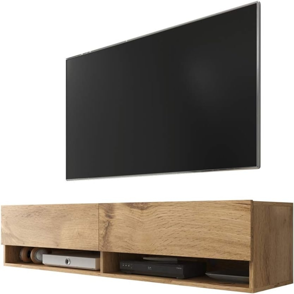 Selsey Wander – TV-Lowboard/TV-Schrank Wotan Eiche Holzoptik hängend 140cm Bild 1