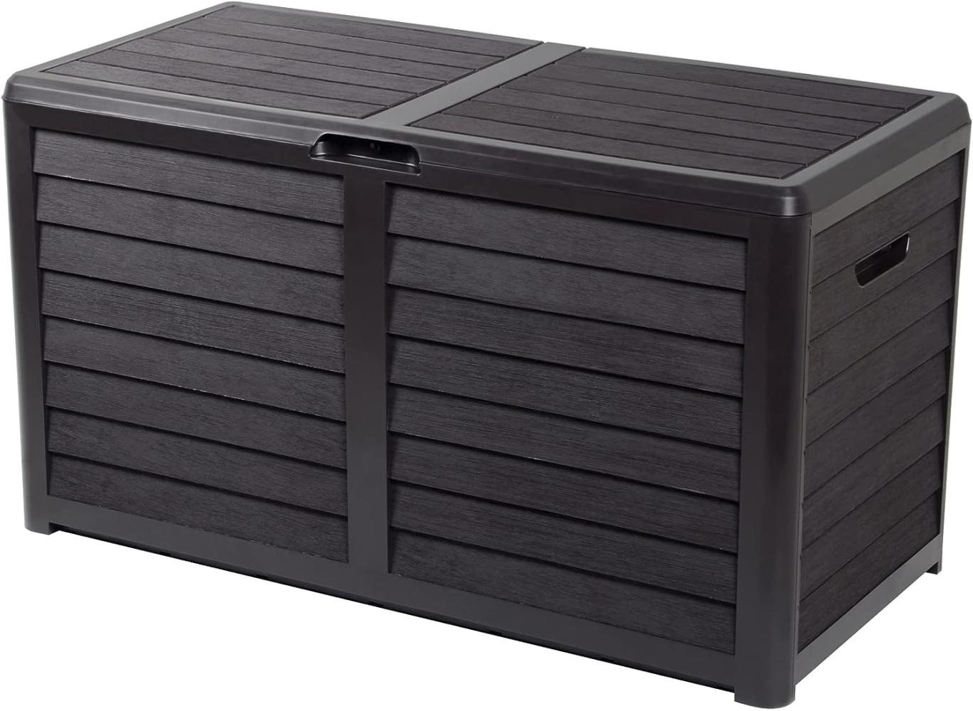 Kissenbox Baya in Holzoptik grau-braun 420 Liter Gartenkissenbox Bild 1