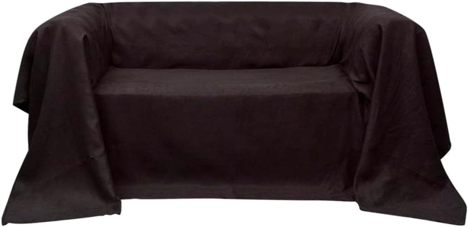 Micro-Suede Sofaüberwurf Tagesdecke Braun 270 x 350 cm 130894 Bild 1