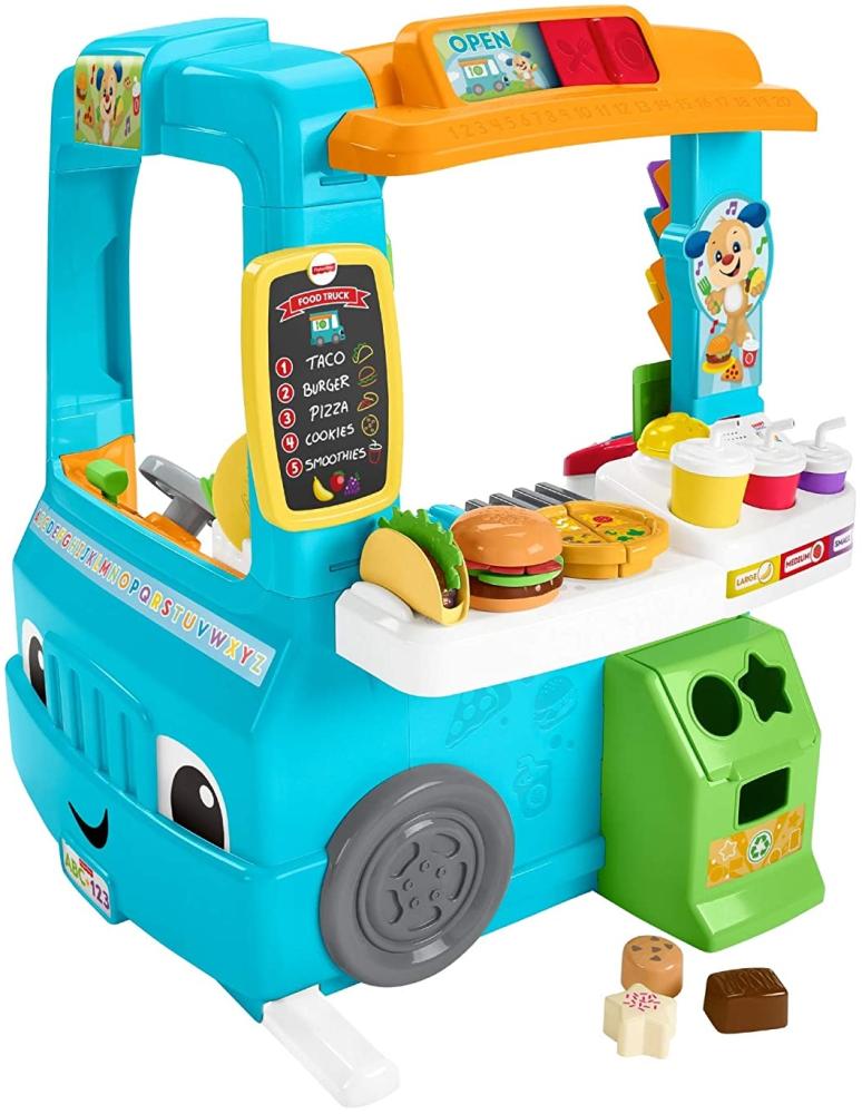 Fisher-Price Lernspaß Food Truck dreisprachig (Deutsch, Spanisch, Französisch) mit Küche und Lernspiele, ab 18 Monaten Bild 1